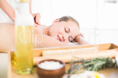 Woman enjoying a back massage