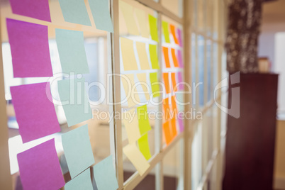 Wall with post-it on