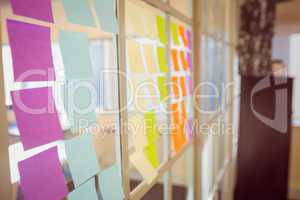 Wall with post-it on