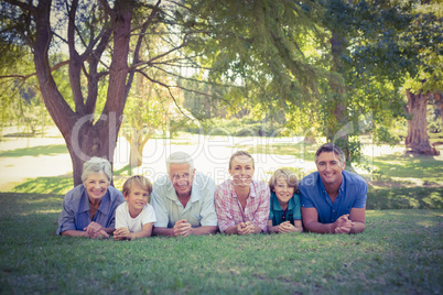 Happy family smiling at the camera