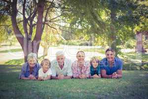 Happy family smiling at the camera