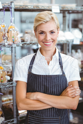 Selfassured female waitress smiling