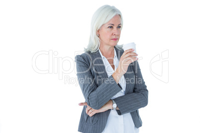 businesswoman holding a coffee