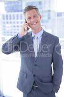 Businessman having phone call