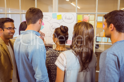 Rear view of business team in a meeting