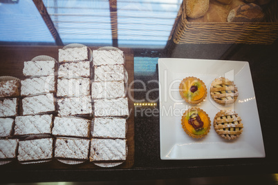 Close up of basket with fresh pastry