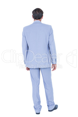 A back turned businessman on a background