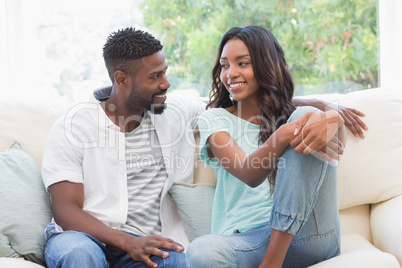 Happy couple on the couch