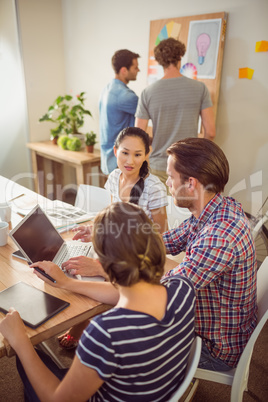 Creative business team working together