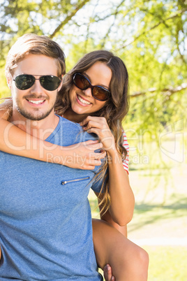 Cute couple having fun in park