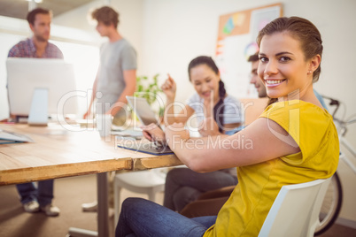 Smiling young businesswoman in a meeting Smiling young businesswoman in a meeting