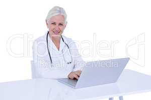 Doctor working on her laptop