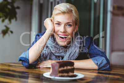 Smiling blonde looking at the camera