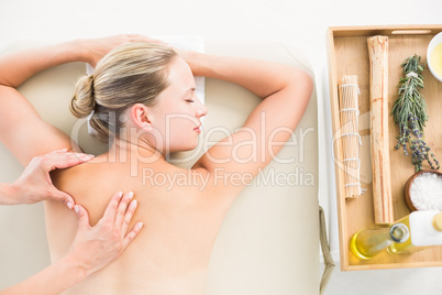 Woman enjoying a back massage