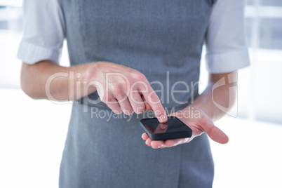 People who texting with his mobile phone