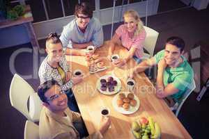 Business people having dessert