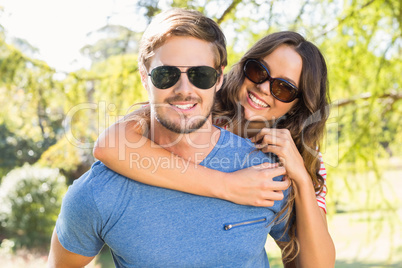 Cute couple having fun in park