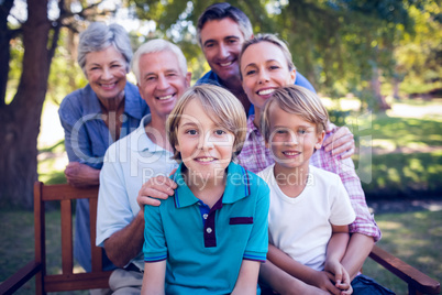 Happy family in the park