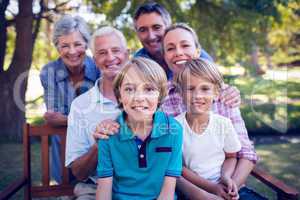 Happy family in the park