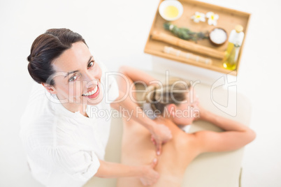 Woman enjoying a back massage