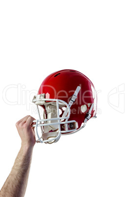 A helmet of an american football player