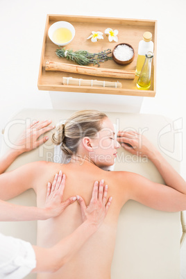 Woman enjoying a back massage