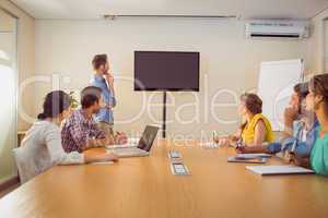 Attentive business team following a presentation