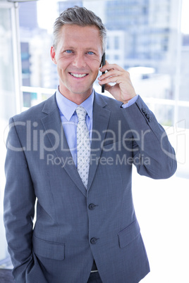 Businessman having phone call