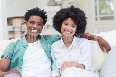 Happy couple on the couch Happy couple on the couch