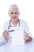 Doctor working on her notepad