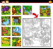 cartoon insects jigsaw puzzle game