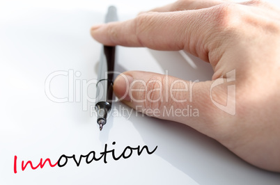 Pen in the hand innovation concept