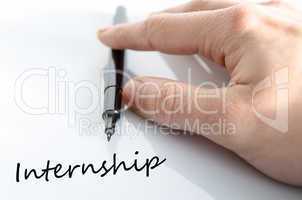 Pen in the hand internship concept