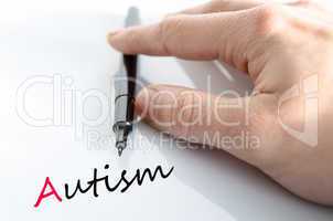 Pen in the hand autism concept