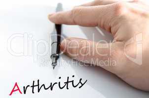Pen in the hand arthritis concept