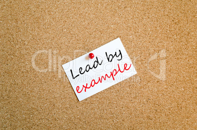 Lead by example sticky note concept