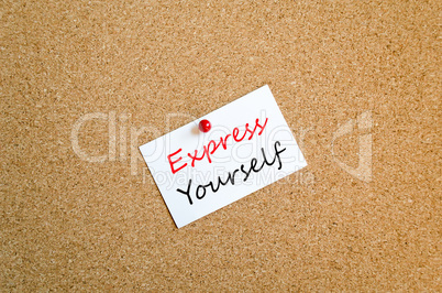 Express yourself sticky note concept