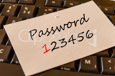 Password Concept on keyboard