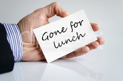 Gone for lunch concept