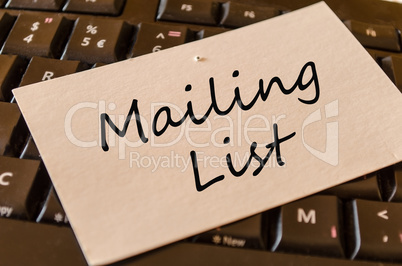 Mailing List Concept on Keyboard