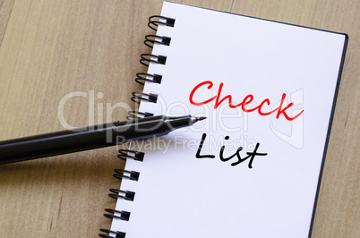 White notepad check list