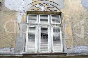 Old Bulgarian Rotting Wooden Window
