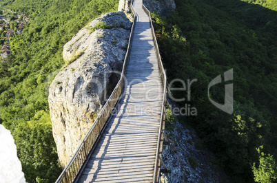 Wooden Bridge With Rock