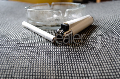 Ashtray and lighter