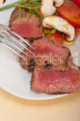 beef filet mignon grilled with vegetables