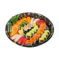 take away sushi express on plastic tray