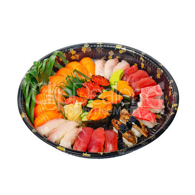 take away sushi express on plastic tray