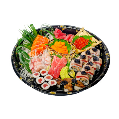 take away sushi express on plastic tray