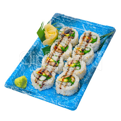 take away sushi express on plastic tray
