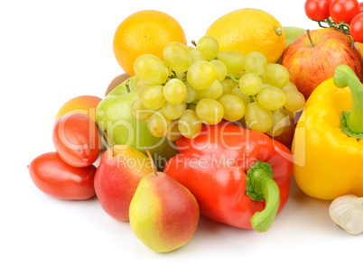 fruit and vegetable isolated on white background